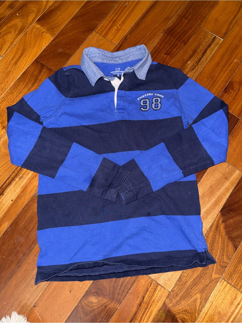 Vineyard Vines Boys Blue & Navy Striped Rugby Polo